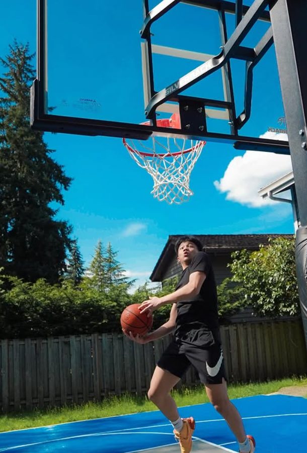 A player driving to the basket